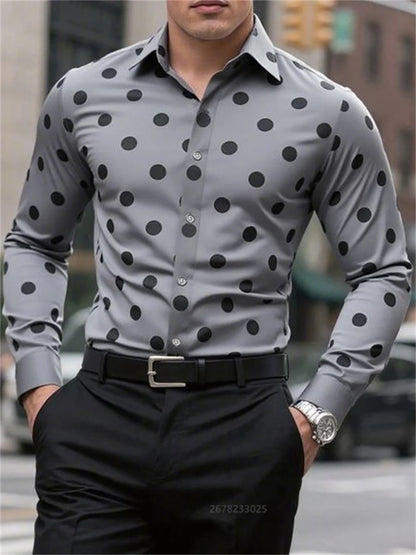 Men’s Spotted Long-Sleeve Shirt | Footmaxldn