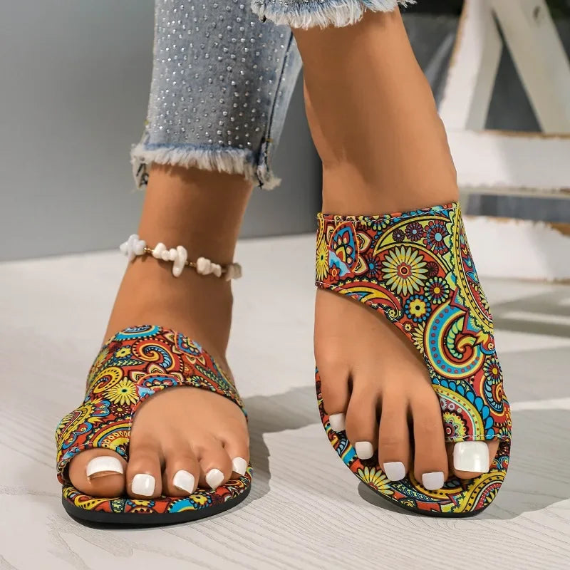 2025 Summer New Women's Sandals Correct Toes Outdoor Casual Open Toe Flat Shoes Plus Size Women's Sports Flip flops - footmaxldn