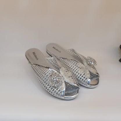 Footmax Women's Italian Designer Party Sandals - Elegant Flat Comfort Shoes Nigeria Style - footmaxldn