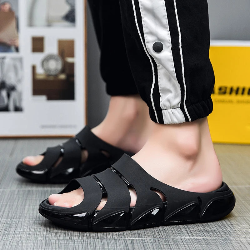 Footmaxldn Men's EVA Cushion Slides — Lightweight Outdoor & Beach Clogs