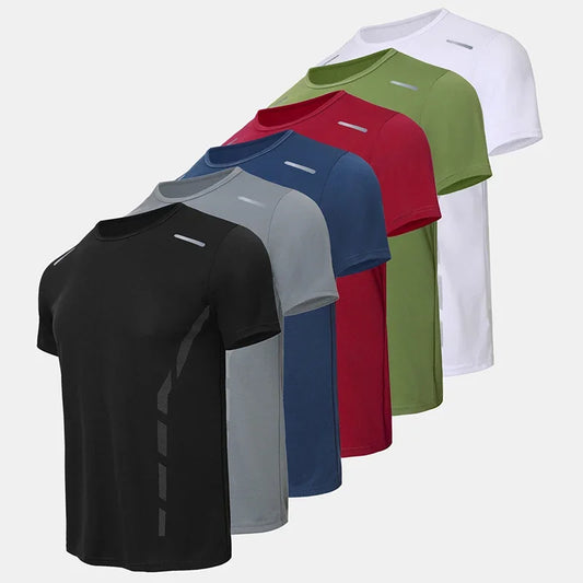 Footmax Men's Quick Dry Printed T-Shirt - Plus Size Breathable Sports Casual Tee with Multiple Colors - footmaxldn
