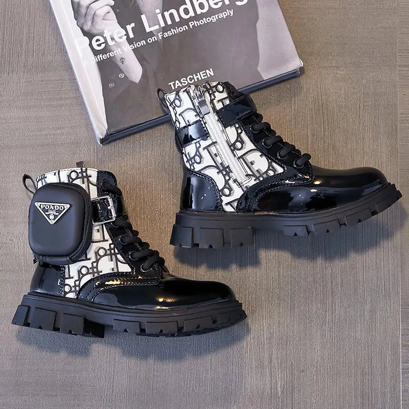 Spring and Autumn Girls Kids Shoes Ankle Boots Fashion British Style Single Boot Soft Sole Versatile Children's Leather Shoes - footmaxldn