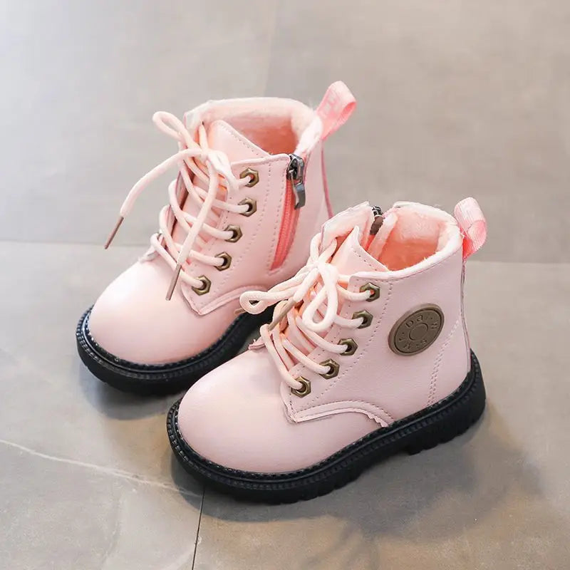Children's Boots For Boys Girls Fashion Kids Ankle Snow Boots Rubber Outsole Autumn Winter Warm Classic For Toddlers Big Kids - footmaxldn