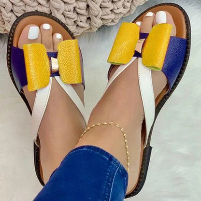 Butterfly Knot Flat Sandals – Women's Slip-On Summer Slides