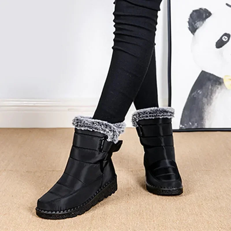 Footmax Waterproof Winter Boots Women - Faux Fur Snow Boots 2025 - footmaxldn