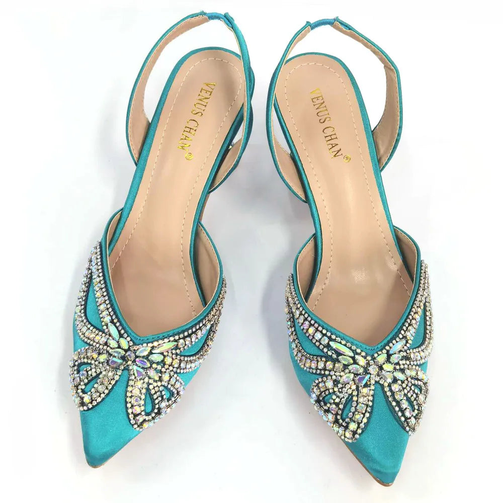 Footmax Yellow Bowknot Pointed Toe High Heel Sandals & Bag Set - Women's Elegant Shoes - footmaxldn