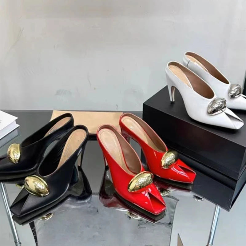 Show Style 10.5c High Heel Fish Mouth Sandals Spring Summer Black White Fashion Sexy Professional Commuter Women Shoes  Size 43 - footmaxldn