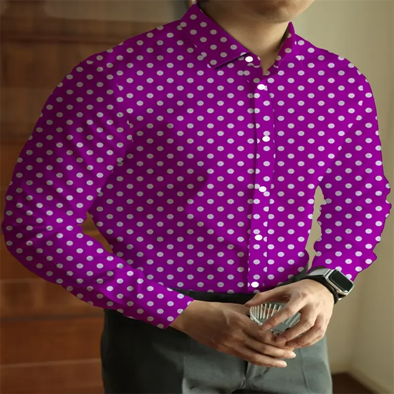 Men’s Polka Dot Long Sleeve Shirt | Footmaxldn