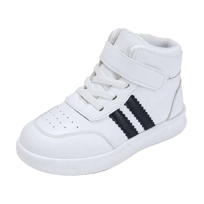 Footmaxldn Kids High-Top Sneakers — Hook & Loop, Non-Slip Rubber Sole