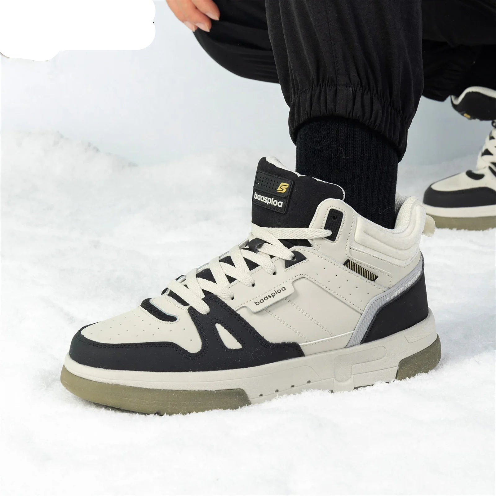 Footmaxldn Men's Winter High-Top Sneakers | Plush Warm Cotton Casual Shoes - footmaxldn