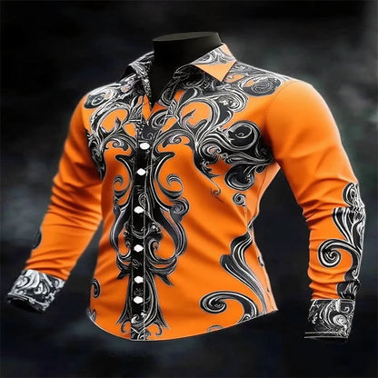 Men's Casual Long Sleeve Lapel Shirt | Footmaxldn