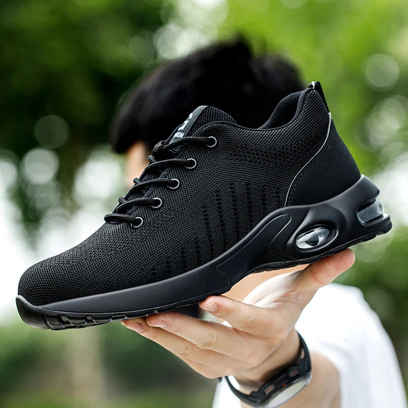 New Styles Men Safety Boots With Steel Toe Cap Anti-smash Work Sneakers Safety Shoes Men IndestructibleWork Boots Tactical Boots - footmaxldn