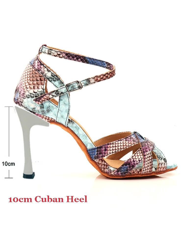 Women's Snake-Print Latin Dance Shoes | Footmaxldn