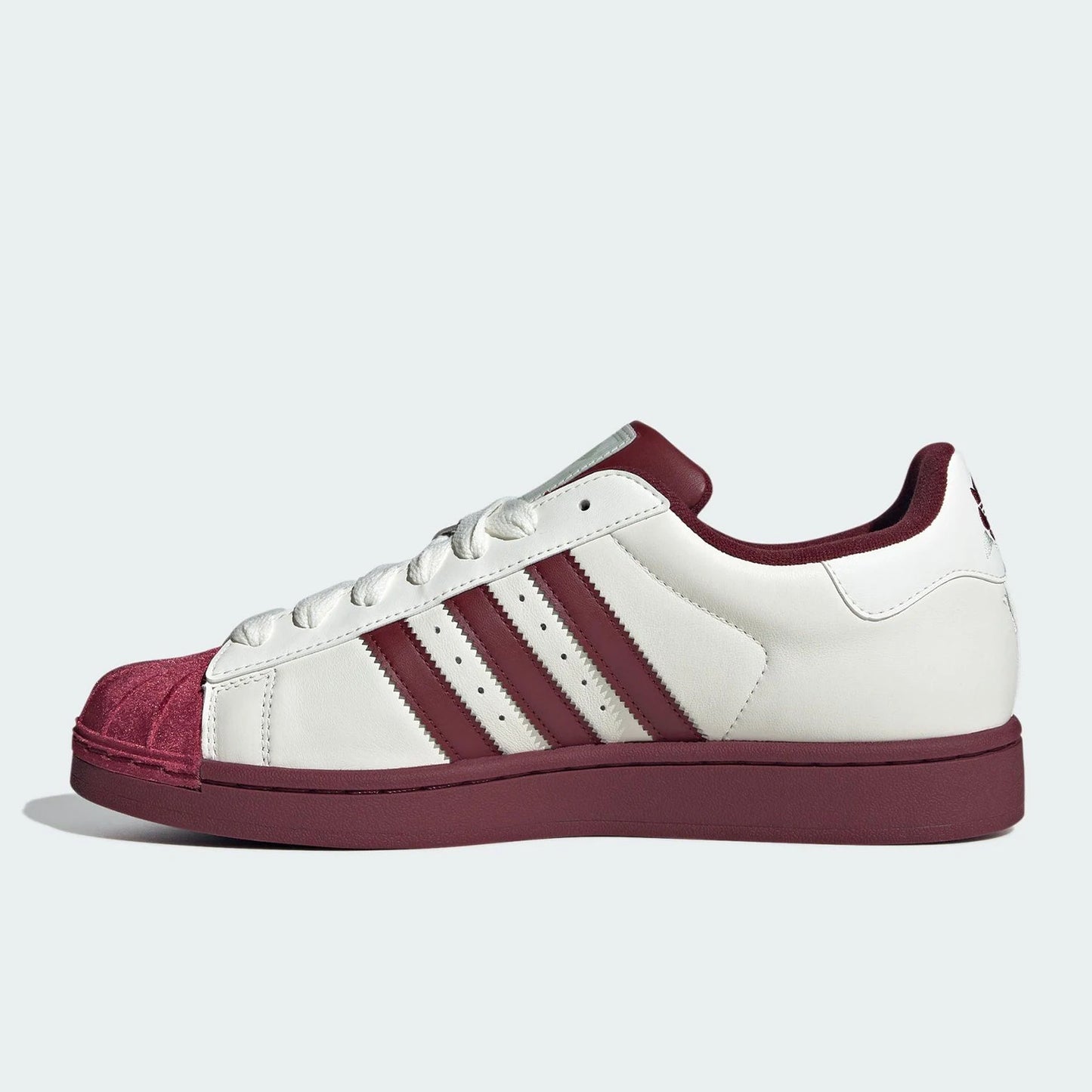 Adidas Superstar Unisex Sneakers – White & Burgundy Shell Toe | Footmaxldn