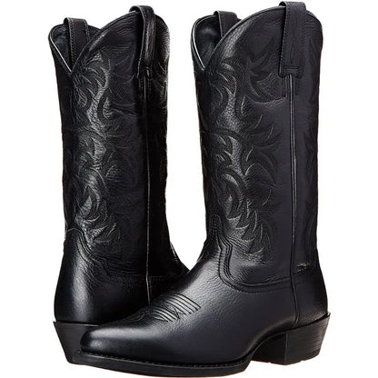 Footmaxldn Men's Pointed-Toe Western Boots