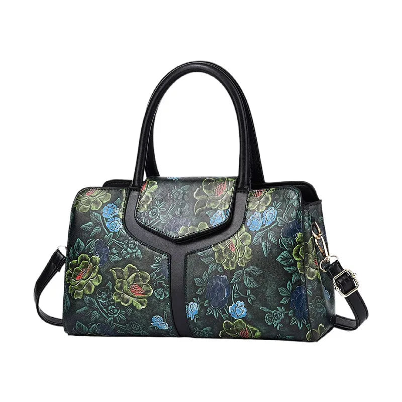 2024 New Retro Print Boston Pillow Bag Large Capacity One Shoulder Handheld Crossbody Bag High Quality Luxury Women's Handbag - footmaxldn