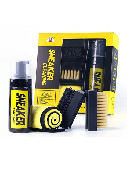 Footmax Shoe Cleaner Kit - Professional Cleaning Brushes & Solution for Sneakers