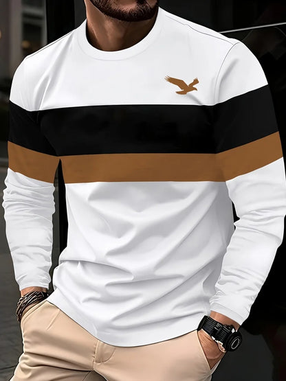 Men's Printed Long-Sleeve Crew Neck Top