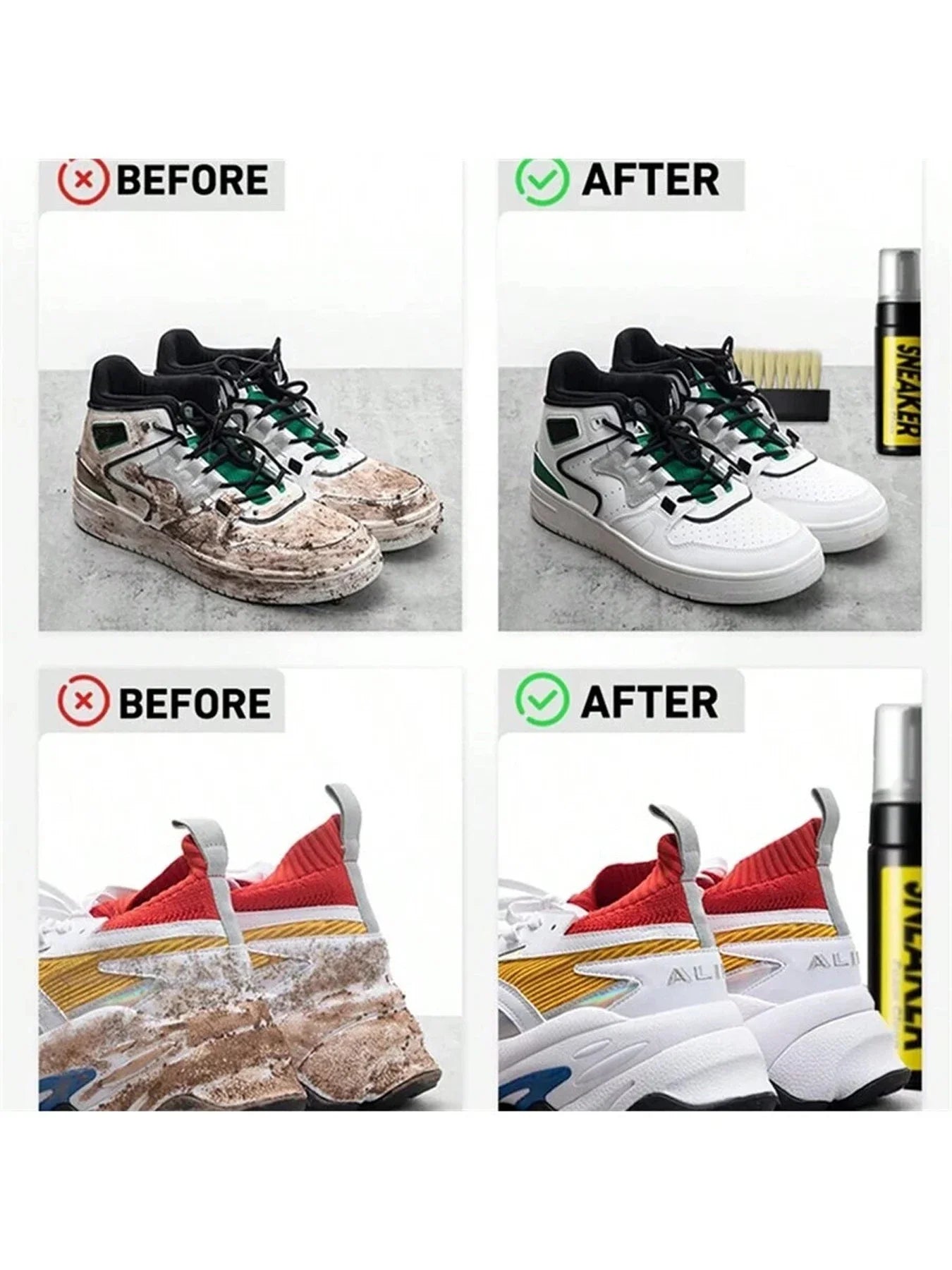Footmax Shoe Cleaner Kit - Professional Cleaning Brushes & Solution for Sneakers