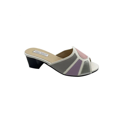 Fabio Penny Italian fashion design multi-color patchwork outdoor exquisite and elegant low-heeled slippers for ladies' banquets - footmaxldn
