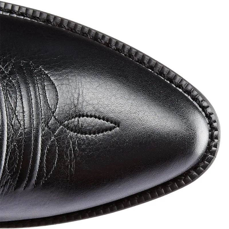 Footmaxldn Men's Pointed-Toe Western Boots