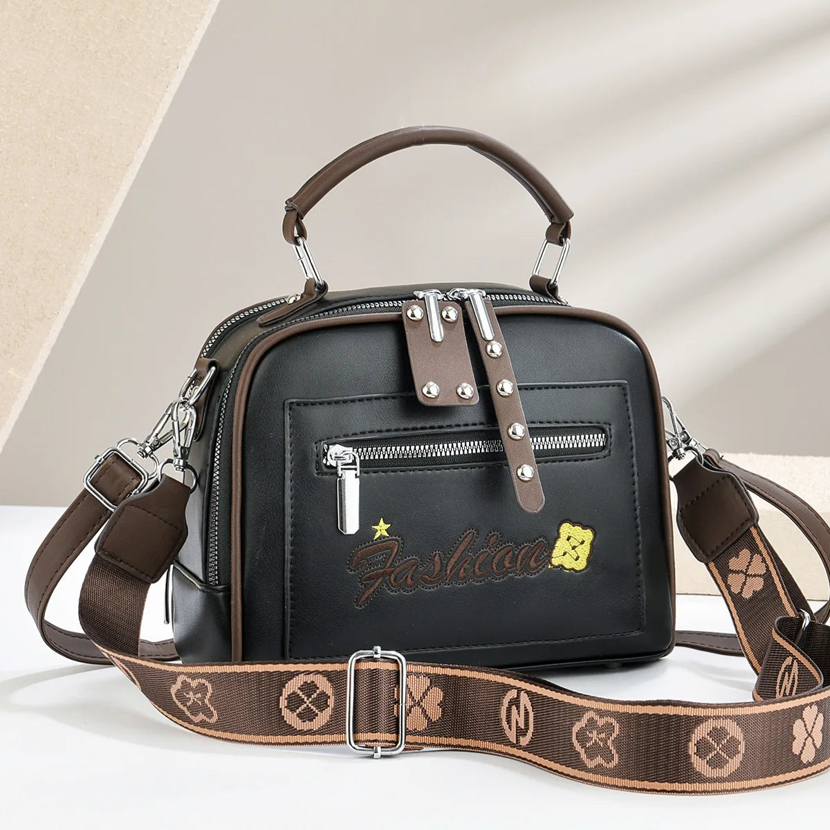 New Women bag Handbag for women 2025 sac a main Casual leather Printed monogram single shoulder straddle bag - footmaxldn