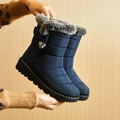Footmax Waterproof Winter Boots Women - Faux Fur Snow Boots 2025 - footmaxldn
