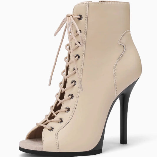 Khaki Black Dance Heels 9.5cm 11cm Heels With Platform Rubber Sole Outdoor Salsa Latin High Heels Dance Shoes - footmaxldn