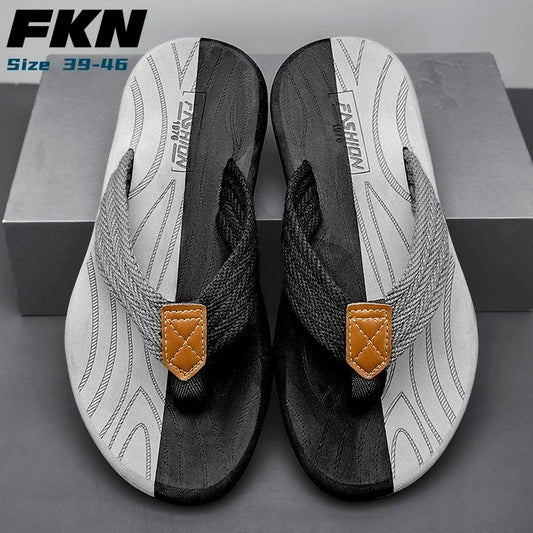 FootMax Men's Beach Flip Flops - Comfortable Outdoor Sandals Size 39-46 - footmaxldn