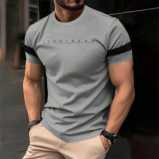 New minimalist letter striped pattern men's T-shirt fashionable summer street wear 3D printed street wear hip-hop T-shirt