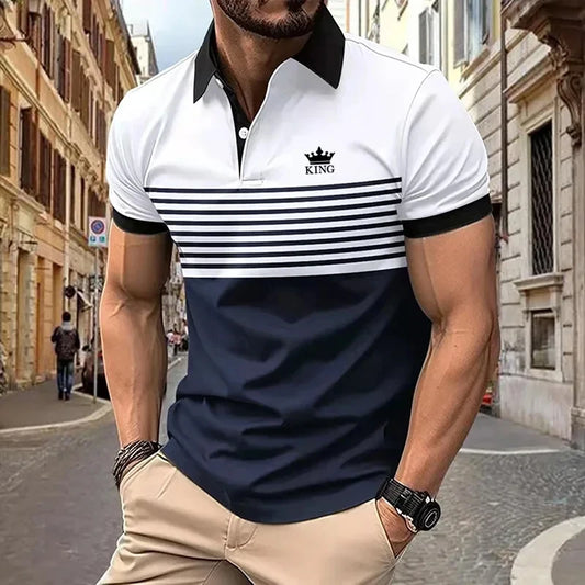 Footmax Men's Business Summer Polo Shirt - Classic Short Sleeve Lightweight Sports Jersey - footmaxldn