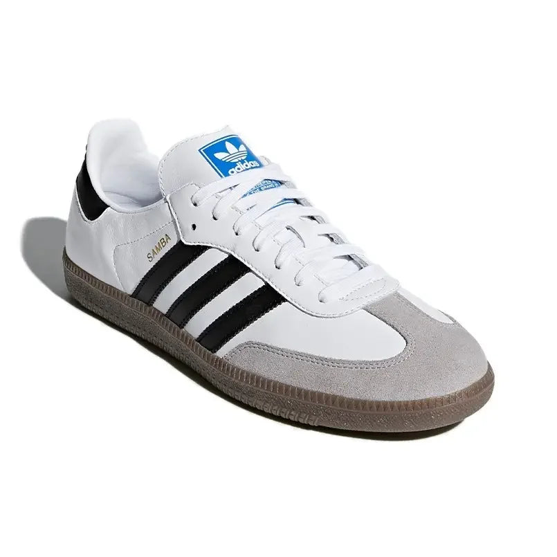 Adidas originals SAMBA OG Soft upper and relaxed foot feel low top shoes for men and women black and white gray - footmaxldn