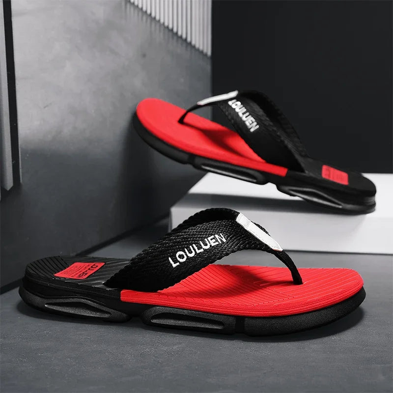 FootMax ELUVA Men's Beach Flip Flops - Lightweight Anti-Slip Summer Sandals 2025 - footmaxldn