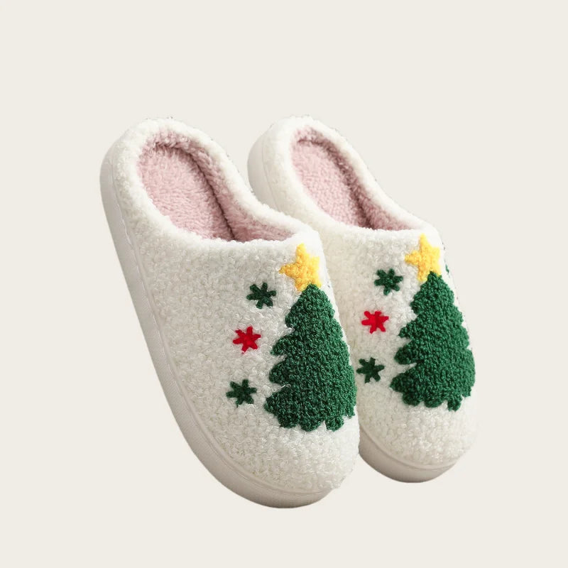 Footmax Winter Christmas Slippers - Warm Plush Indoor Slides for Men & Women - footmaxldn