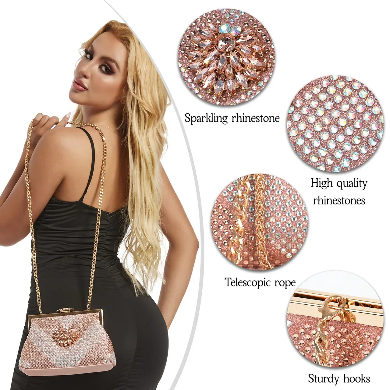 Footmax Women's Rhinestone High Heel Shoe & Bag Set - Italian Designer Pointed Toe Pumps 2025 - footmaxldn