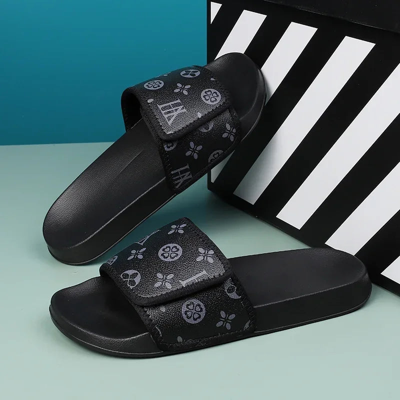 Men's Monogram Slide Sandals | Cushioned Summer Slippers – Footmaxldn