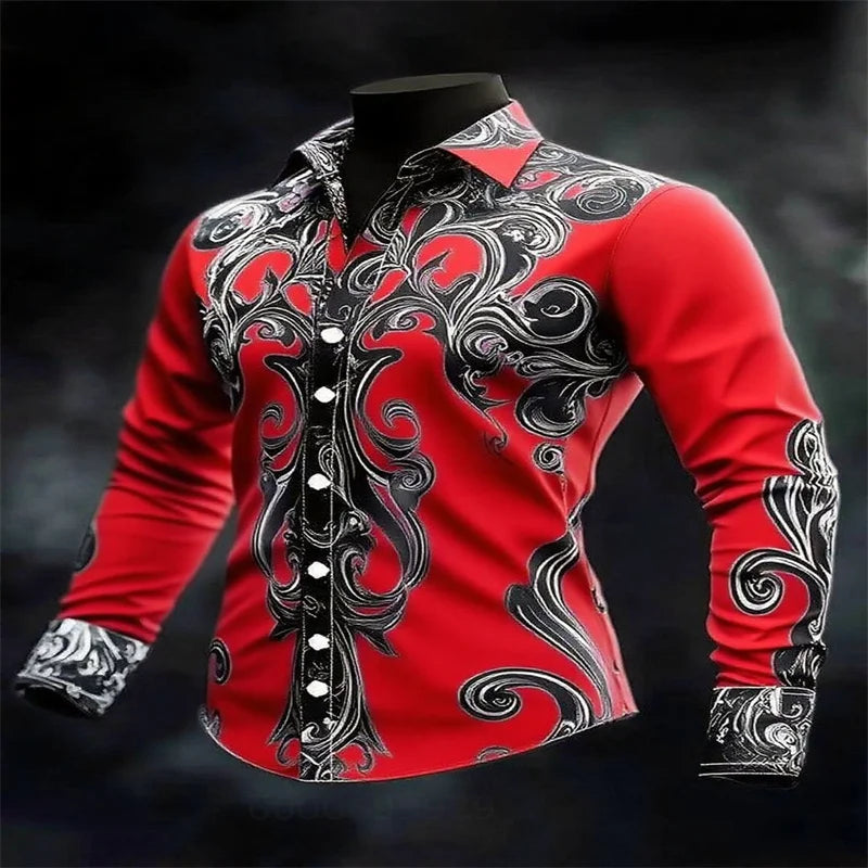 Men's Casual Long Sleeve Lapel Shirt | Footmaxldn