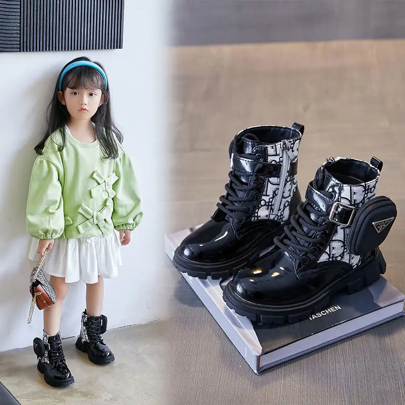 Spring and Autumn Girls Kids Shoes Ankle Boots Fashion British Style Single Boot Soft Sole Versatile Children's Leather Shoes - footmaxldn
