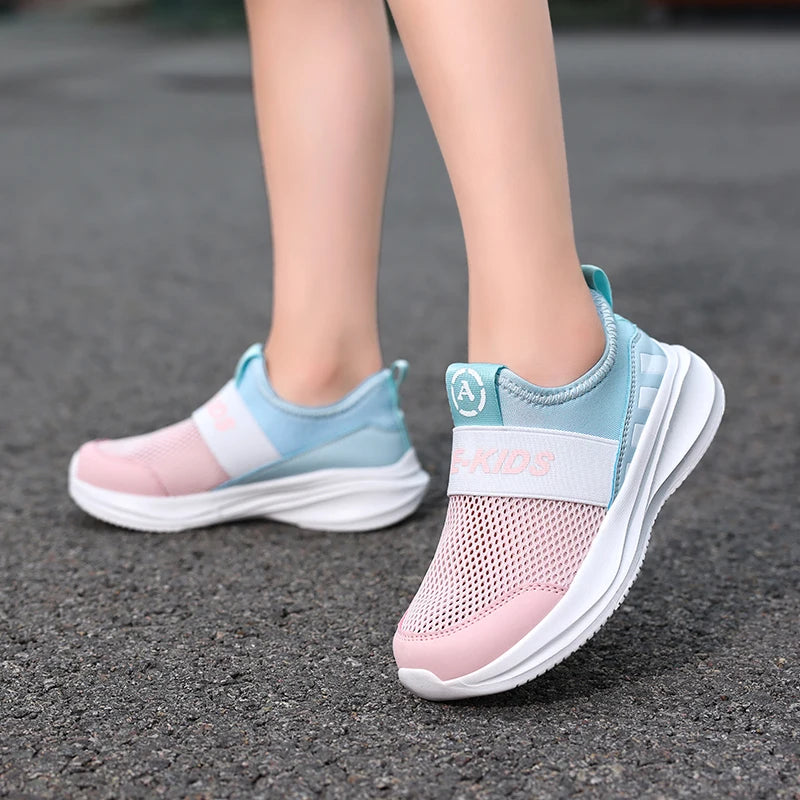 Girls Slip-On Sneakers - Lightweight Knit Kids Shoes | FootMaxLDN - footmaxldn