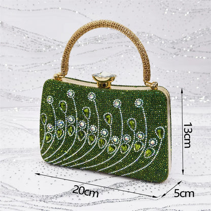 2025 Elegant Rhinestone Pointed Toe Pumps With Matching Bag Set Large Size shoes Big Bag for Women's Party High Heels - footmaxldn