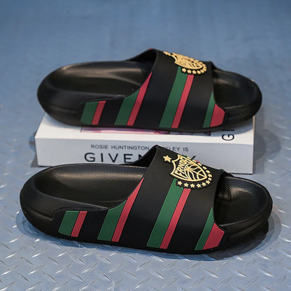 Men's Lightweight EVA Slides - Non-Slip Beach Sandals with Thick Sole - footmaxldn