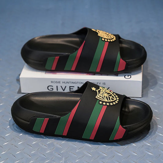 Men's Lightweight EVA Slides - Non-Slip Beach Sandals with Thick Sole - footmaxldn