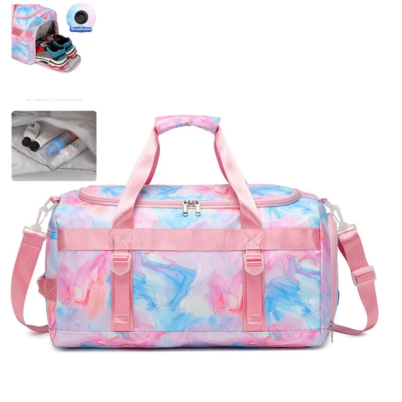 Footmax Women's Waterproof Gym Bag - Travel Sports Duffel with Shoe Compartment - footmaxldn