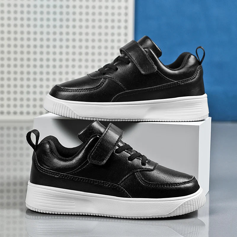 Footmaxldn Boys' Breathable Leather Sneakers – Kids' Running & Casual Shoes - footmaxldn