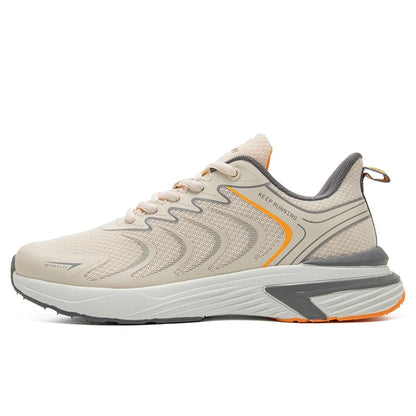 Baasploa Men Running Sneakers Leather Mesh Breathable Classic Sport Sneakers Male Comfortable Non-slip Waterproof Casual Shoes - footmaxldn