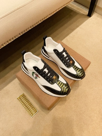 Men's Luxury Leather Sneakers - Footmaxldn Designer Casual Shoes - footmaxldn