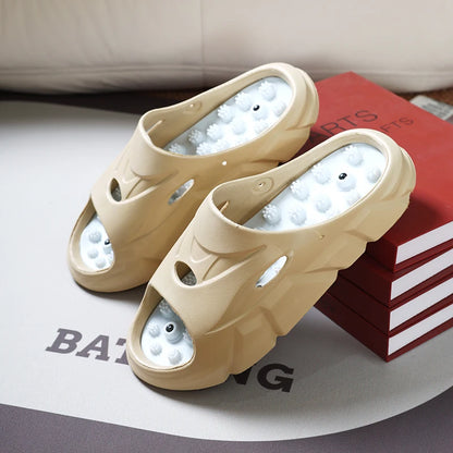 New Summer Men Massage Slippers Sides Indoor Outdoor Sandals Beach Casual Shoes Soft Sole Slides Men Flip-flops Men's Footwear - footmaxldn