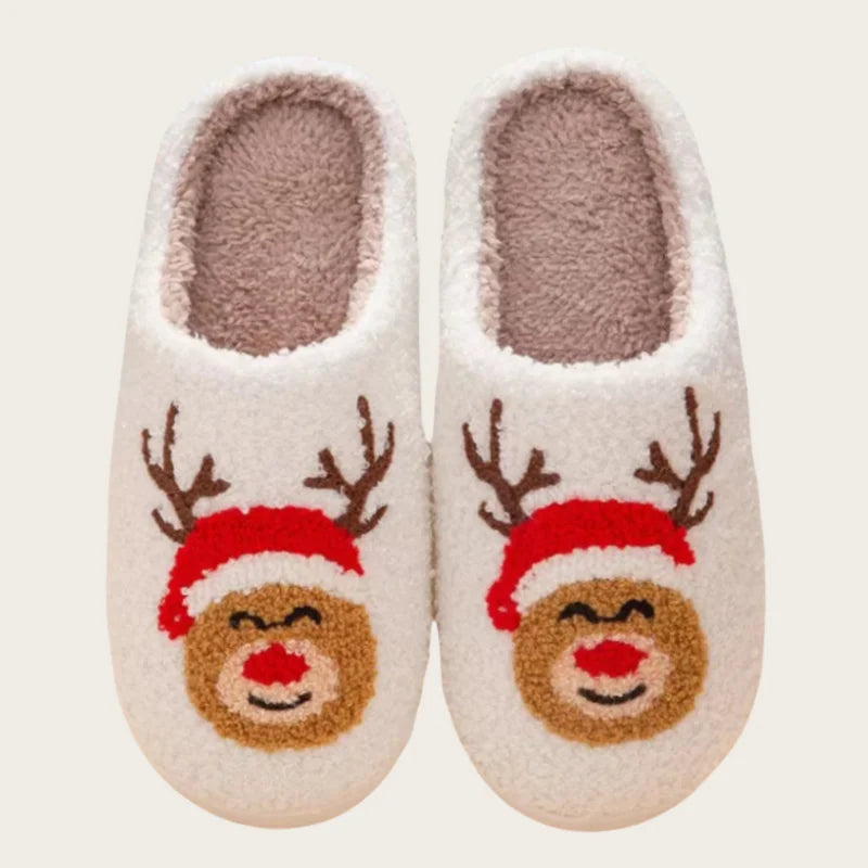 Footmax Winter Christmas Slippers - Warm Plush Indoor Slides for Men & Women - footmaxldn