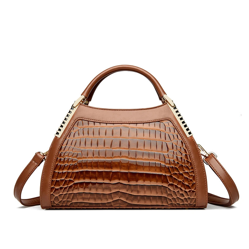 Alligator Patent Leather Shoulder Crossbody Hand Bags for Women Brand Luxury Handbags Women Bags Designer Hobos Two Layers Sac - footmaxldn