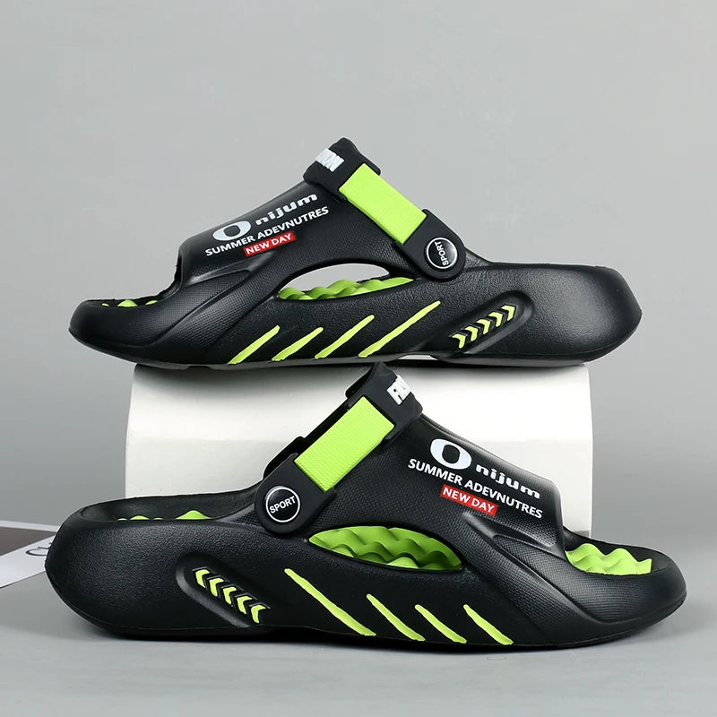 Men Slippers 2025 New Summer EVA Soft-soled Platform Slides Sandals Indoor Outdoor Walking Beach Shoes Flip Flops Mens Shoes - footmaxldn